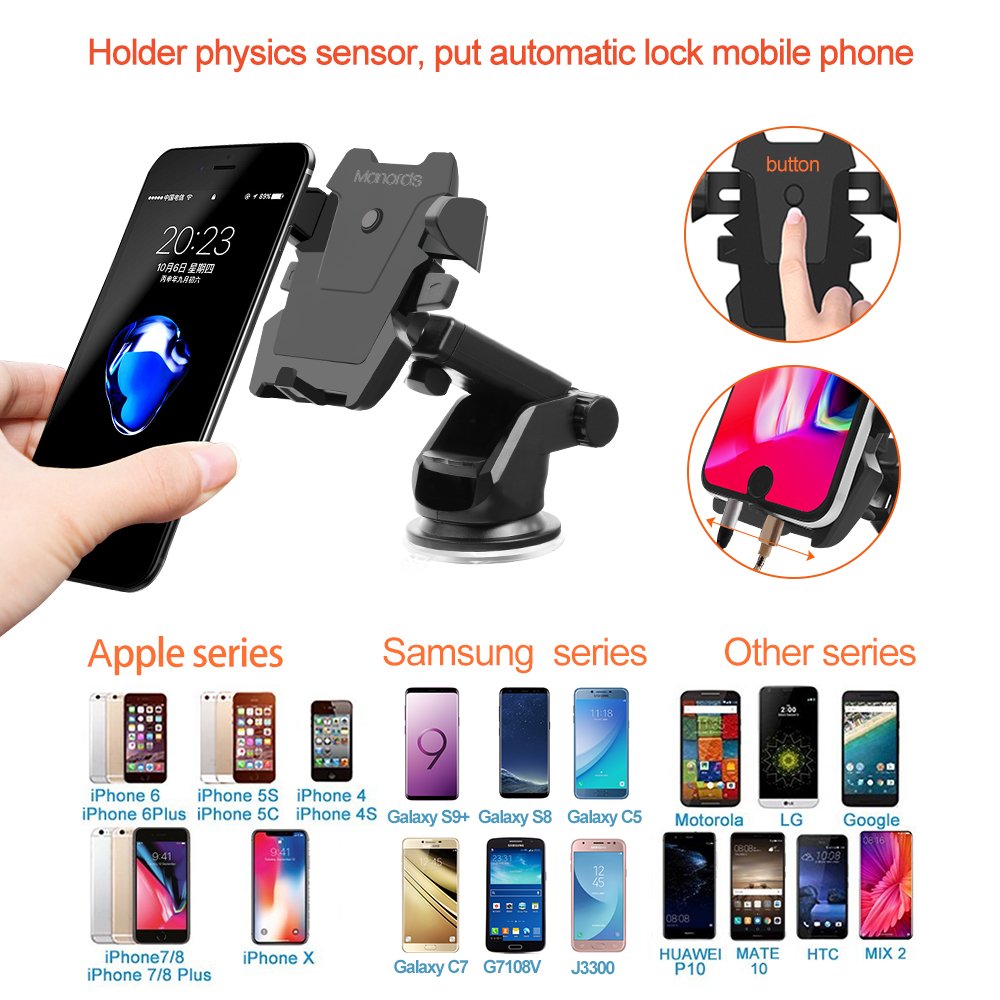 MANORDS Universal Car Mount Holder iPhone, Long Neck One