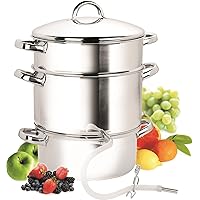 Cook N Home, 28cm 11-Quart Stainless Steel Fruit Juicer Steamer Multipot, Silver