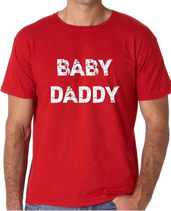 Baby Daddy Funny - Father's Day Dad Gift Premium Men's T-Shirt Red: Amazon.co.uk: Clothing