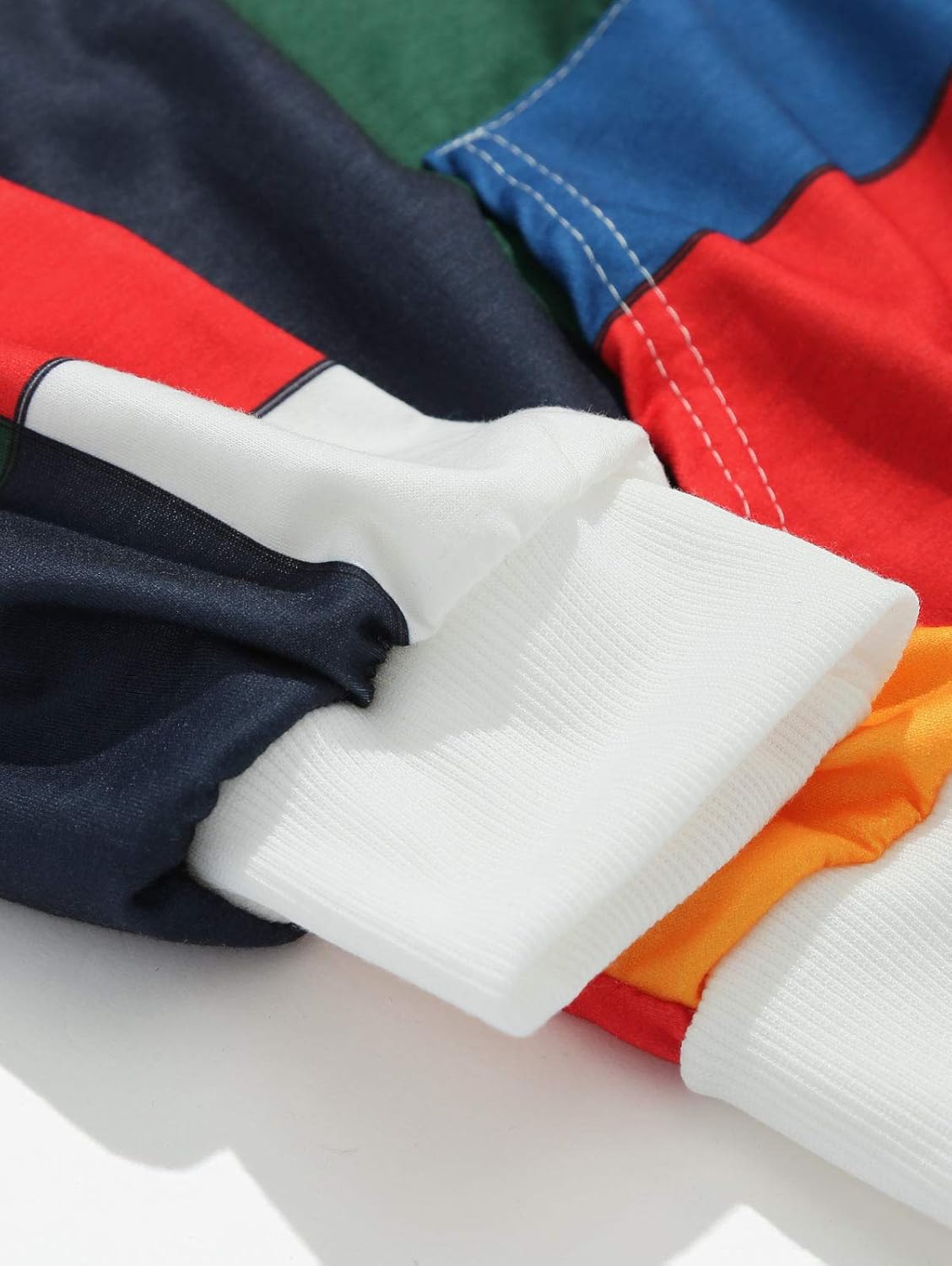 square color block letter pocket hoodie