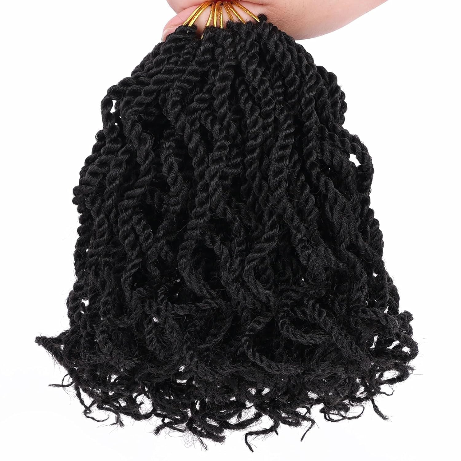 Mscat 6 Inch Wavy Senegalese Twist Crochet Hair 8 Packs Pre-Looped Passion Twist Crochet Hair With Curly Ends Synthetic Havana Twist Braiding Hair Extension for Women Kids 1B# — image 1
