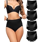 LEVAO Women's Tummy Control Underwear High Waisted Seamless Panties - Postpartum Briefs No Show Shaper S-3XL 4 Pack