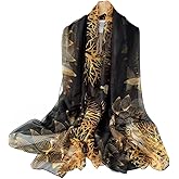 WaJuemy Silk Feeling Scarf for Women Lightweight Large Fashion Scarves Shawls Elegant Cashmere Dressy Scarf Sunscreen Wraps