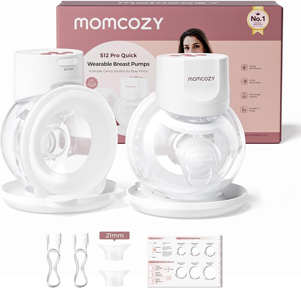Momcozy S12 Pro Quick Wearable Double Pump Hands-Free White