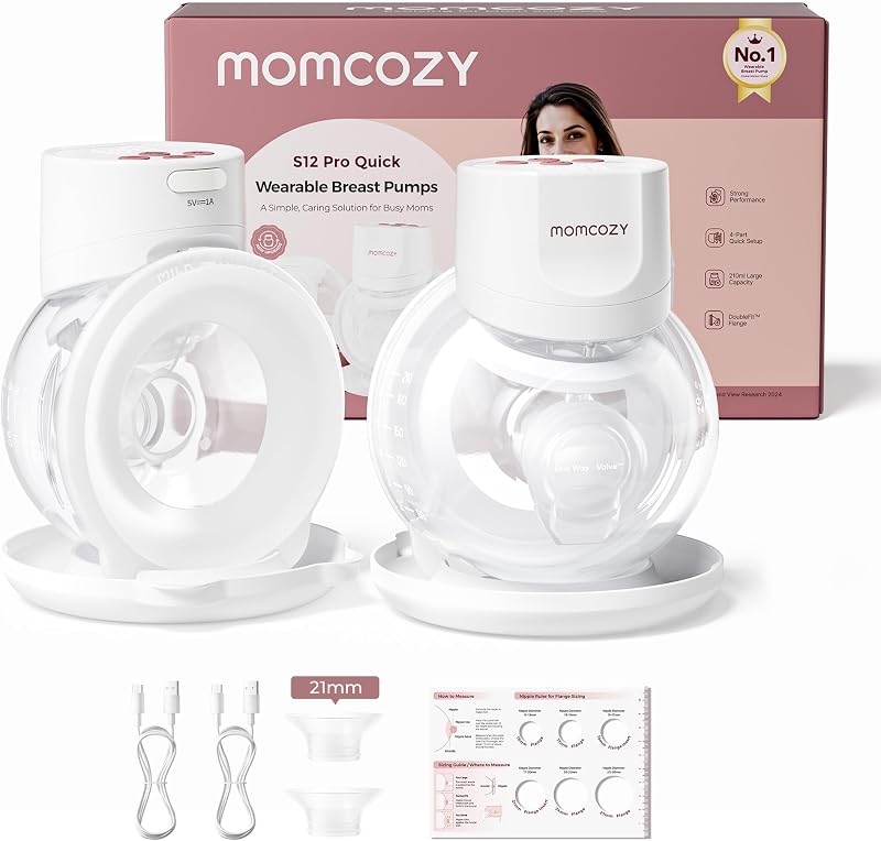 Momcozy S12 Pro Quick Wearable Double Pump Hands-Free White