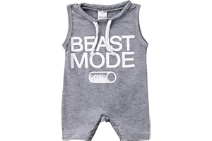 Aalizzwell Baby Boy Romper Newborn Infant Sleeveless Short Romper One Piece Active Summer Clothes