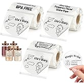 3 Rolls Transparent Thermal Labels,50x50mm Round Label Sticker for Phomemo M110/M120/M220/241BT,for MUNBYN 130B Printer,Waterproof Label Paper for DIY,Name,Logo,Price,Barcode(140/Roll)