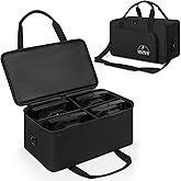 IBVIVIC 4 Par Spotlight Bag 5/16'' Padded Stage Lighting Storage Bag with Dividers, Handle, Straps, Black