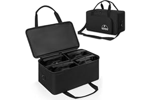 IBVIVIC 4 Par Spotlight Bag 5/16'' Padded Stage Lighting Storage Bag with Dividers, Handle, Straps, Black