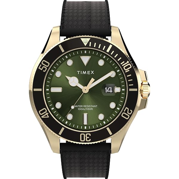 Amazon.com: Timex Men's Deep Water 43mm Watch - Black Strap Green