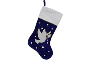 Northlight Velvet Dove with Olive Branch Christmas Stocking, 20.5", Royal Blue and White