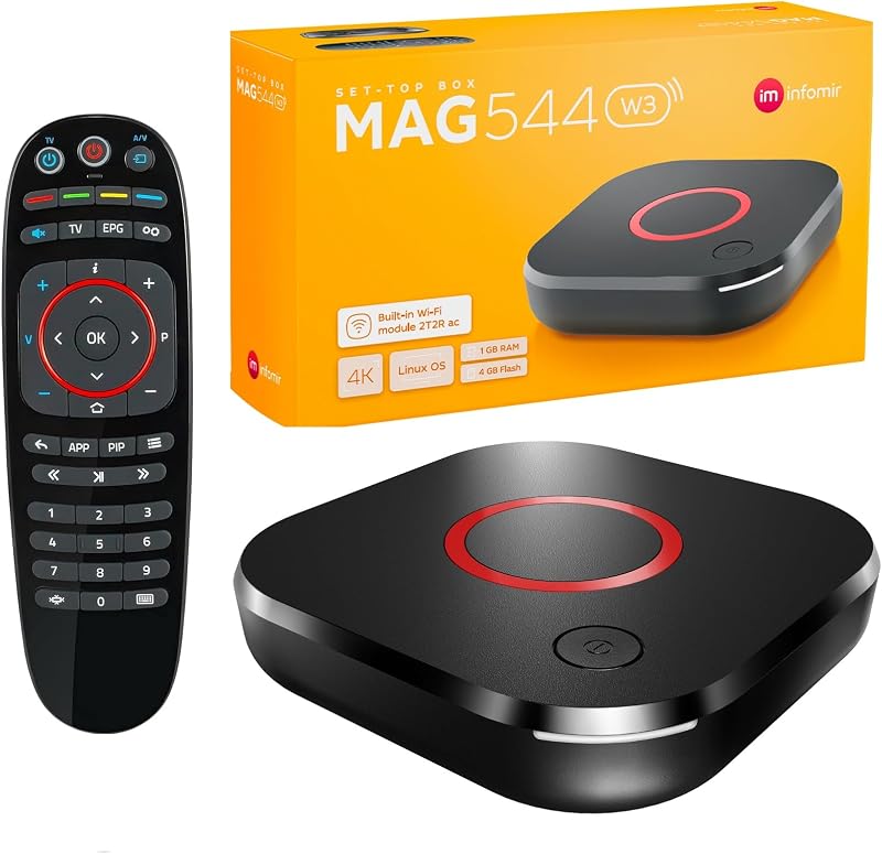XstreamTec MAG 544w3 Linux 4K IPTV Box Dual WiFi 5G HEVC UHD HDMI 2.0 UK Plug
