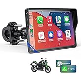 WonVon 5 Inch Motorcycle Carplay GPS Navigation System with Apple Carplay and Android Auto Portable Screen with Dual Bluetoot