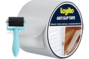 Leyibo Anti Slip Tape Clear Waterproof Outdoor/Indoor with Roller, 3" x 35Ft Non Slip Traction Grip Tape for Bathtubs, Boats, Stairs, Pools, Transparent, Soft, Comfortable for Bare Feet (3" X 35')