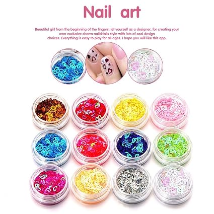 Amazon Com Nail Art Stickers 12 Colors Nail Art Tips Stickers