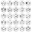 Bundle Monster 25pc Holiday Collection Nail Art Image Polish Stamping Plates Manicure Accessories Set