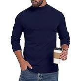 Sailwind Men's Mock Turtleneck Long Sleeve Shirt Cotton Basic Thermal Undershirt Lightweight Pullover