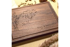 Walnut Artisan Personalized Cutting Boards, Custom Wedding, Anniversary or Housewarming Gift Idea, Wood Engraved Charcuterie 