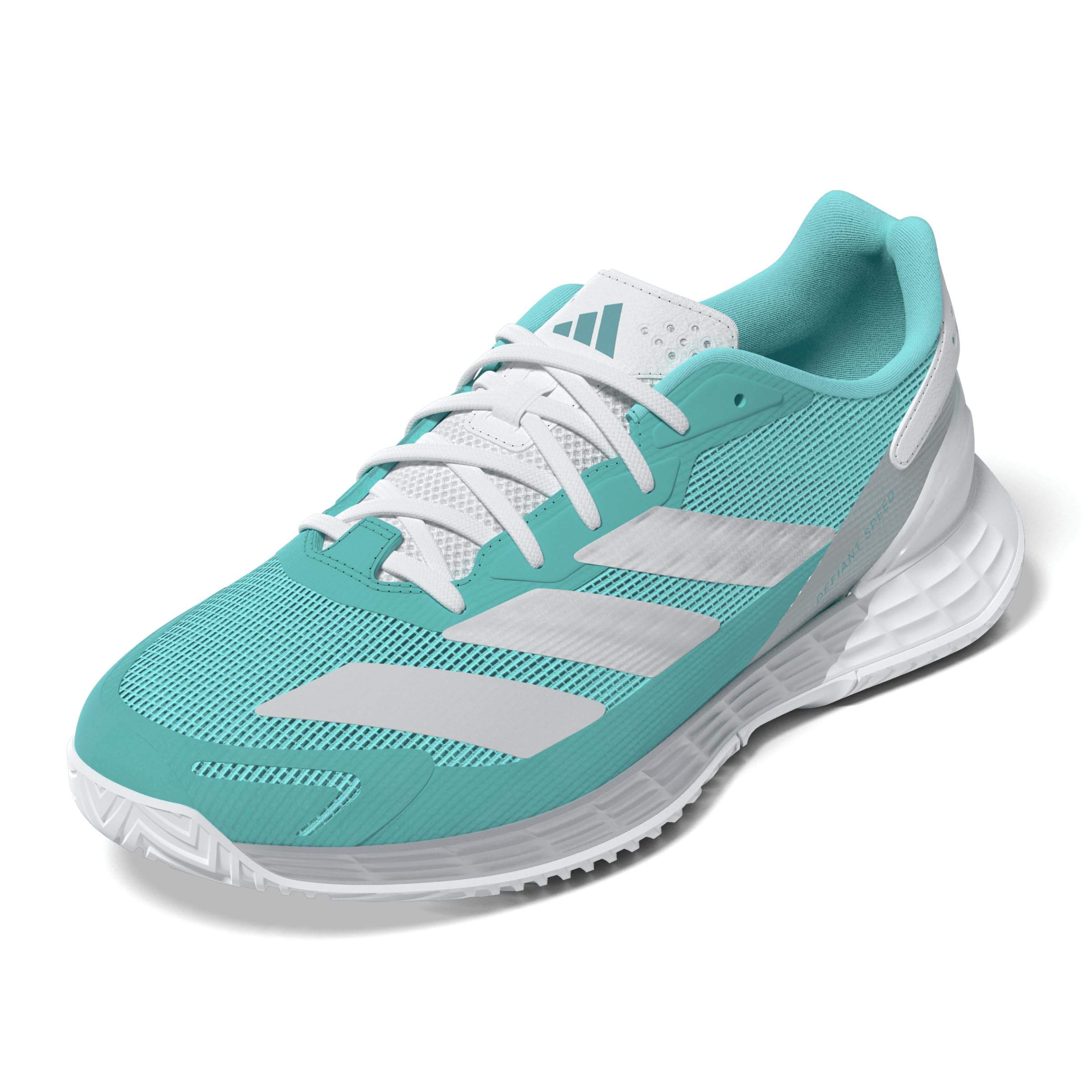 adidas Women’s Defiant Speed 2 Tennis, Flash Aqua/Silver Metallic/Mint Ton, 10.5