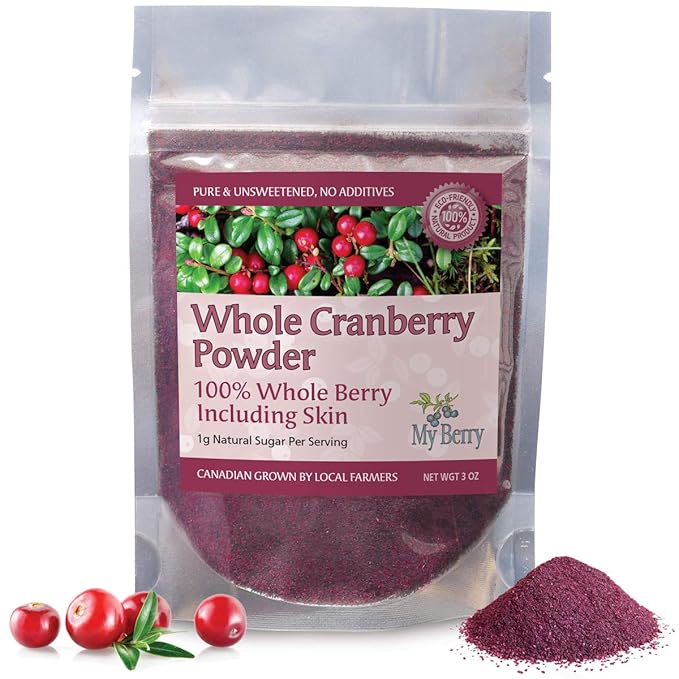 Whole Cranberry Powder,1g Natural Sugar Per Serving, No Added Sugar or