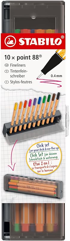 - Stylo feutre fin - point 88-10 stylos feutre à pointe fine - Etui Click box