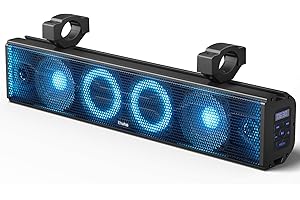 Ehaho 25.1 Inch UTV Sound Bar, ATV SoundBar Bluetooth with RGB Lighting, IP65 Waterproof Golf Cart Sound Bar, Amplified Power