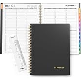 SUNEE 2027 Appointment Book, Quarter-Hourly,Weekly Planner, 8.5"x11", Black | January 2027 - December 2027, Daily, Weekly and Monthly Planner, Flexible Cover, Pockets, Notes, Bookmark, Spiral Binding