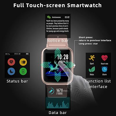 Buy LIFEBEE Smart Watch, Fitness Tracker HR Touch Screen Activity Tracker,  IP68 Waterproof Fitness Watch with Heart Rate Sleep Monitor Pedometer Step  Calorie Counter Stopwatch Running Watch for Men Women Online in