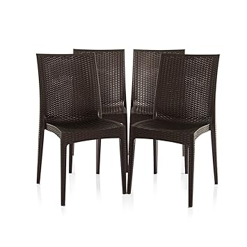 Varmora Designer Chair Set of 4 (Club - Brown)