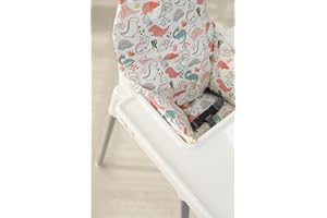 Gembebe Waterproof High Chair Cushion for Ikea High Chair, One Piece with Sitting Cushion, Easy-Clean, Super Comfort (Dino Friends)