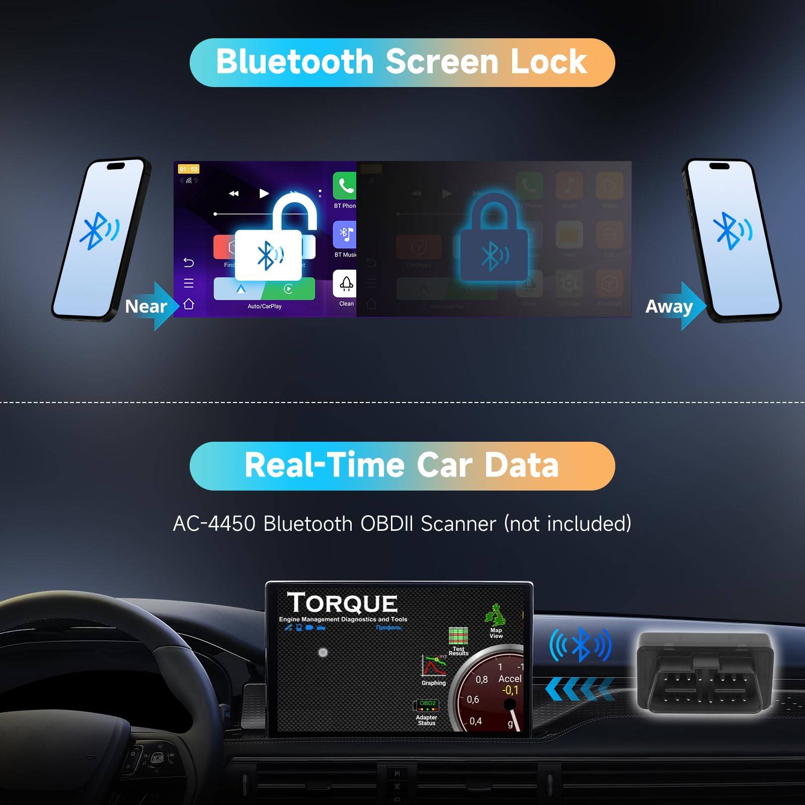 ATOTOZONE AD5 Adattatore Wireless CarPlay & Android Auto, Car Video Box Plug & Play, Aggiornamento 2025 Ai Box CarPlay con Netflix, YouTube, Dual Wi-Fi, Bluetooth, ChatGPT, Nero Grigio