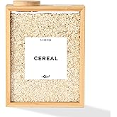 Satu Brown Bamboo Kitchen Cereal Containers Storage Dispenser, 3 Liter Airtight Pantry Organizers with Lid, Home Organization for Cereal, Rice, Flour, Snack, Candy Storage-1 sponge cleaning brush