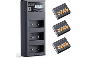 K&F Concept 3-Pack NP-W126S NP-W126 Battery and Charger Set Compatible with Fujifilm x100vi, X100V, XT30II, XT50, X100F, XT30