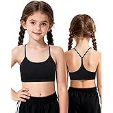 Seamless Sports Bra for Girls Teens Spaghetti Strap Y Back Training Bra Comfort Crop Top with Removable Padding