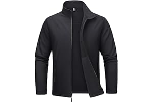 MAGCOMSEN Men's Fleece Lined Softshell Jacket Lightweight Waterproof Windbreaker Zip Up Winter Rain Coat Tactical Hiking