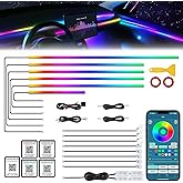 Dreamcolor Acrylic Interior Car LED Strip Light with Wireless APP, RGB 18 in 1 with 175 inches 612 LEDs Fiber Optic Strip Lig