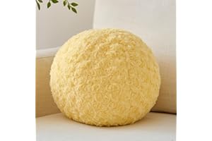 ZCNYCLAM Ball Pillow, Decorative Round Pillow for Couch n, Circle Throw Pillows, Perfect Ball Pillows for Couch, Stylish Decorative Pillows, Versatile Round Throw Pillow (Goose Yellow, Medium-11.8 Inches)