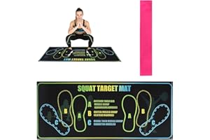 Squat Mat with Foot Position, 80x34cm/31.5x13.38in Large Yoga Workout Non-Slip Exercise Pad for Squat with Resistance Band Tr
