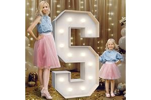 TEEBLOOM 4FT Marquee Light Up Letters S,Party Decoration Large Marquee Light Up Letters with Weighted Water Bag,Pre-cut Foam Board Set Can Be Used for Birthdays,Weddings,Baby Anniversaries