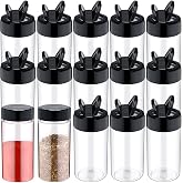 Mimorou 8.7 oz 30 Pack Plastic Spice Jars with Shaker Lids Clear Seasoning Containers Spice Bottles for Kitchen Storing Herbs Seasoning Powders (Cylinder)