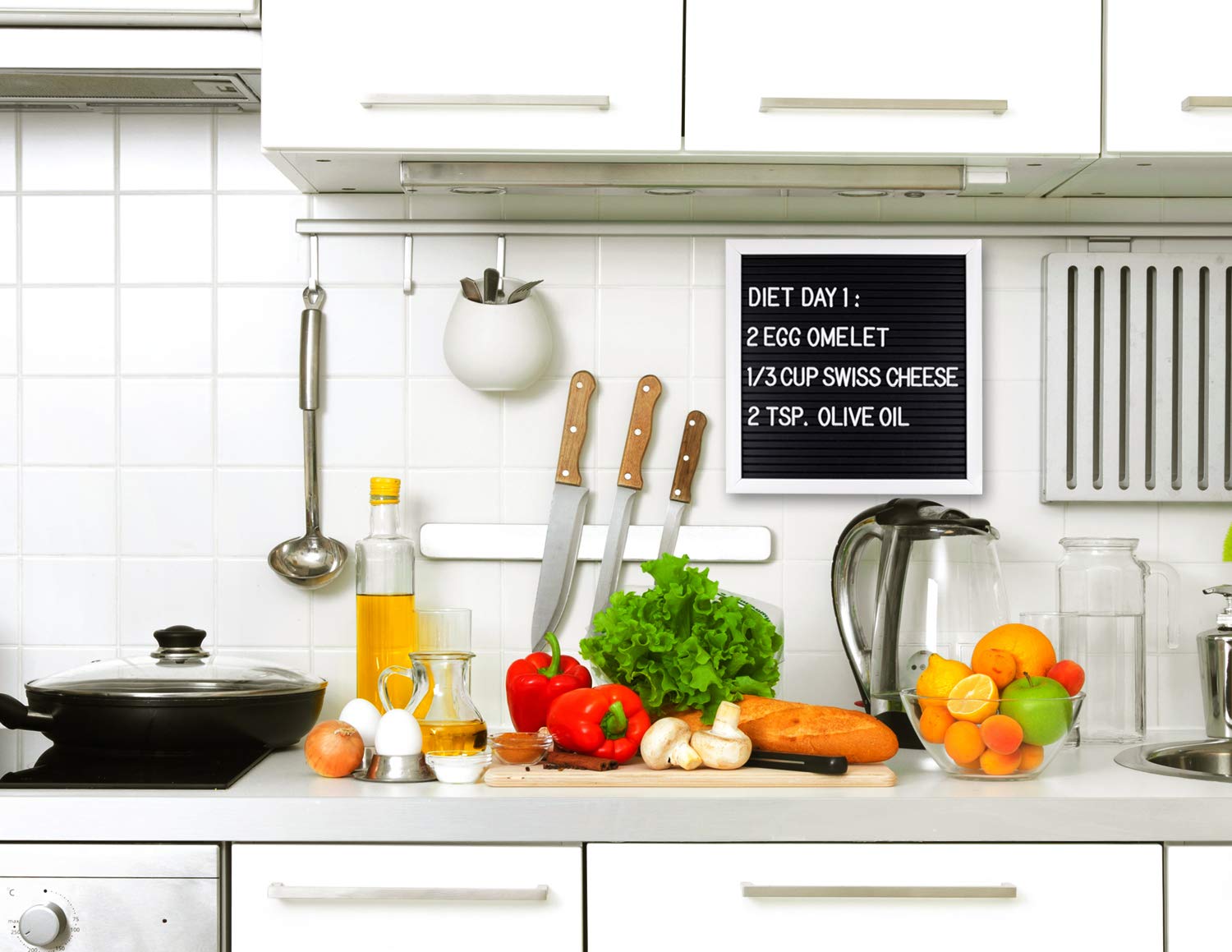 Changable Letter Board 10x10 inches, Message Sign Board with Adjustable Stand,Wall Mount, Canvas Bag and 380 Letters, Numbers & Symbols