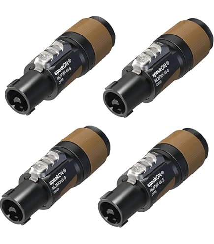 Amazon.com: Neutrik NL4FX 4-Pole speakON Cable Connector, Dark