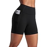 CRZ YOGA Secretsculpt Butterlift Biker Shorts Pockets 5'' - No Front Seam Womens High Waist Workout Booty Scrunch Butt