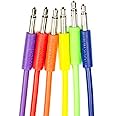 Heinakroon Slimline Multi-Colored CV Patch Cables, Eurorack Modular Compatible, 6-Pack (11.8")