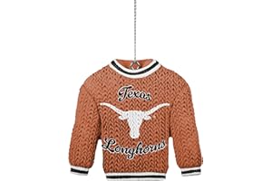 FOCO - NCAA Football Holiday Sweater Resin Xmas Christmas Tree Hanging Ornament (Texas Longhorns)