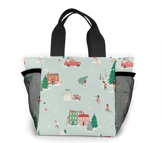 Amazon クリスマスハウス トートバッグ おしゃれ レディース バッグ 買い物バッグ ランチバッグ エコバッグ ハンドバッグ トートバッグ