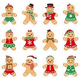 360Pcs Christmas Gingerbread Stickers, Cute Christmas Self-Adhesive Label Decal Cartoon Gingerbread Man Stickers for Envelope Seal Cards Candy Bags Xmas Party Favor