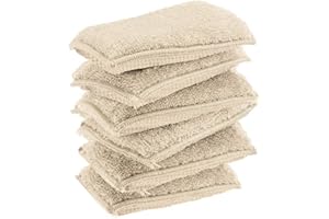 KMAKII Bamboo Kitchen Sponges Dish Sponge Super Absorbent Natural Dish Sponges, Pack of 6