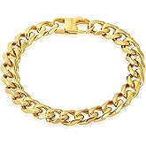 Invicta Bracelet for Men, Stainless Steel Curb Link Chain Jewelry, 8.5mm-11.5mm, 8.5"-9"