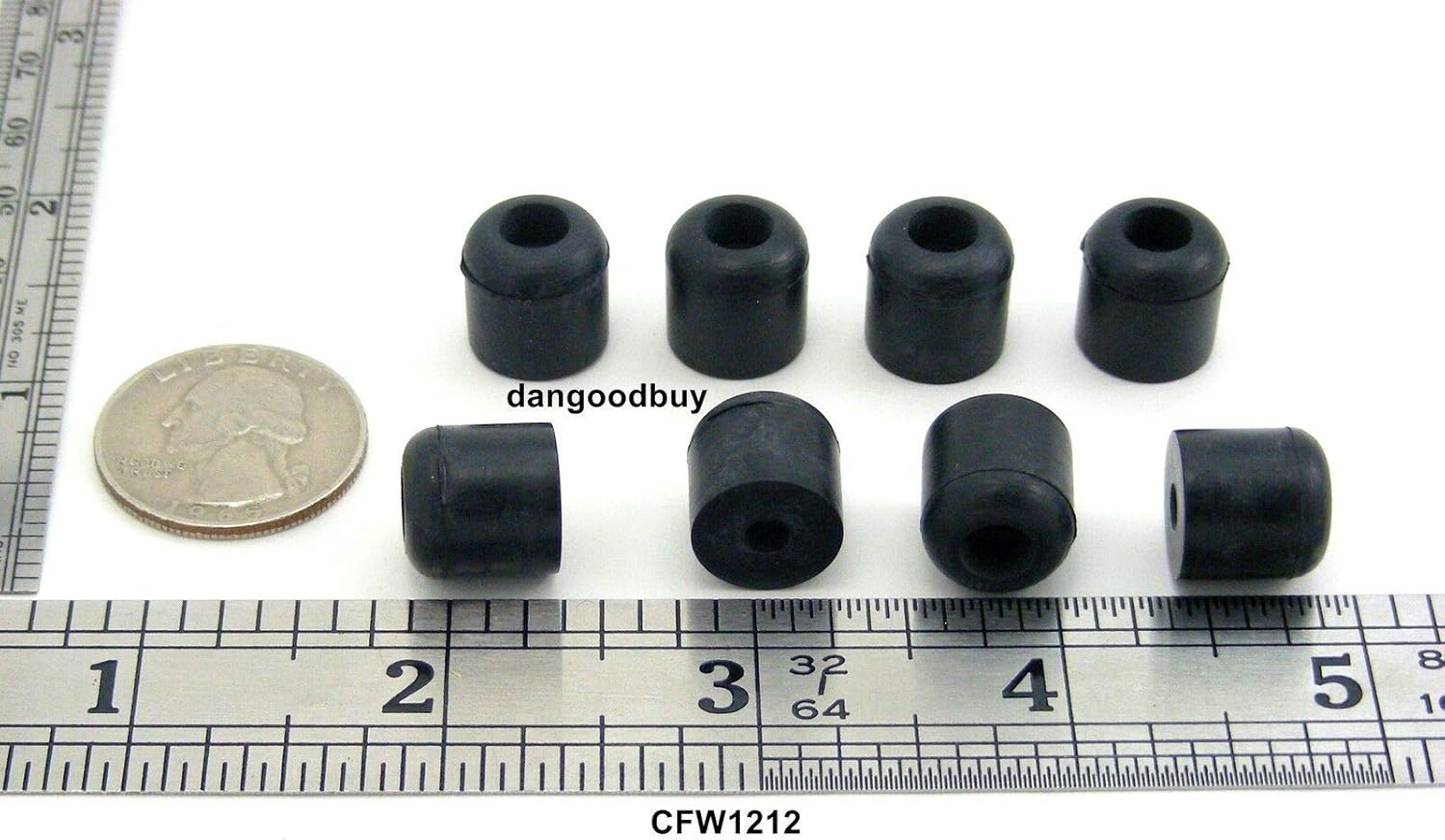 Bumpers Plugs for 1/2" Panel Hole 20x Domed Rubber PushIn Solid